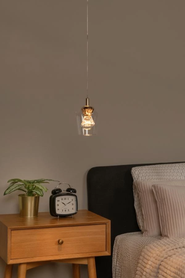 Lucide BERLIANE - Lámpara colgante - Ø 12 cm - LED Regul. - 1x4W 2700K - Con módulo LED reemplazable - Transparente - ambiente 1